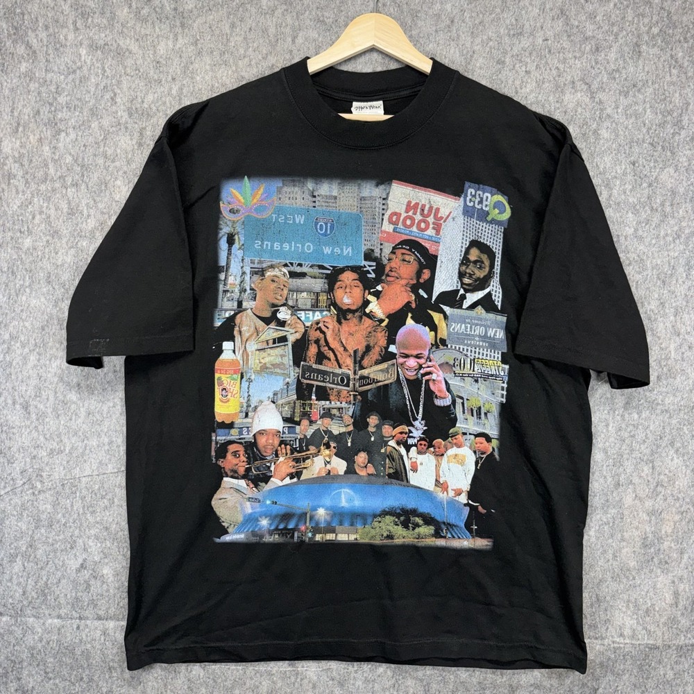 New Orleans Rap T-Shirt Men XL Shaka Wear Lil Wayne Jazz Nola Cash Money Records